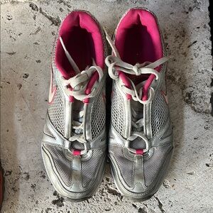 Women's Silver and Pink Athletic Shoes